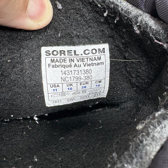 Kids Sorel Boots Short Winter Waterproof Size 11 Lime Green Gray - Picture 9 of 10